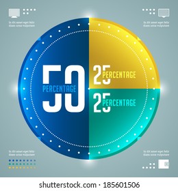 Business Infographics Design Template. Vector Elements. Percentage Circle Diagram Illustration. EPS10