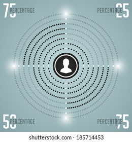 Business Infographics Design Template. Vector Elements. Minimal Dotted Pie Chart Diagram Illustration. EPS10