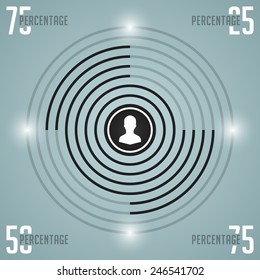 Business Infographics Design Template. Vector Elements. Minimal Line Pie Chart Diagram Illustration. EPS10