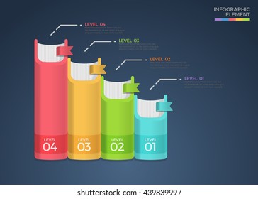 Business Infographics design template vector illustration. Template for diagram, graph, presentation and chart. Education infographics.