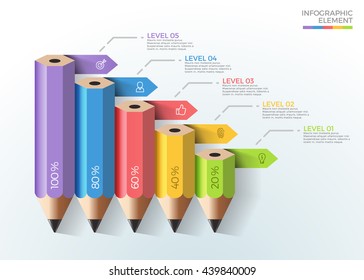 Business Infographics design template vector illustration. Template for diagram, graph, presentation and chart. Education infographics.
