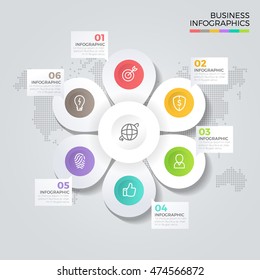 Business Infographics design template vector illustration. Template for diagram, graph, presentation and chart. Colorful Infographic template.