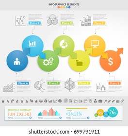 Business Infographics design template. Vector illustration. Can be used for workflow layout, diagram, number options, start-up options, web designs.