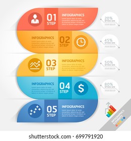 Business infographics design template. Vector illustration. Can be used for workflow layout, diagram, number options, start-up options, web design.