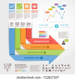 Business infographics design template. Vector illustration. Can be used for workflow layout, diagram, number options, start-up options, web design.