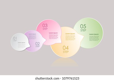 Business infographics design vector can be used for workflow layout, diagram, annual report, web design. Business concept with 5 options, steps or processes.