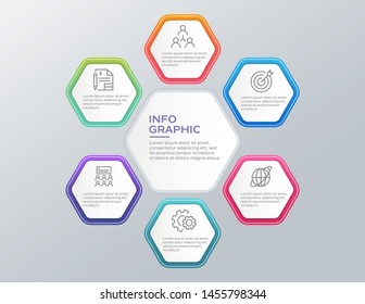 Business infographics design vector. Business concept with 6 options, steps or processes.