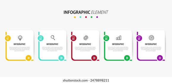 Business infographics element template. timeline with 4 steps, options. can be used for workflow diagram, info chart, web design. vector illustration.