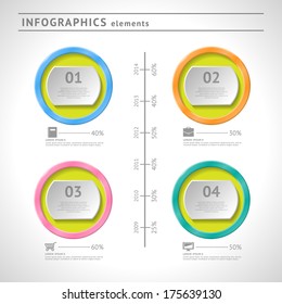 Business infographics elements. Circle design template. Abstract web or graphic layout with space for text. Vector illustration