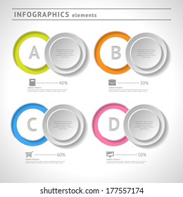 Business infographics elements. Circle design template. Abstract web or graphic layout with space for text. Vector illustration