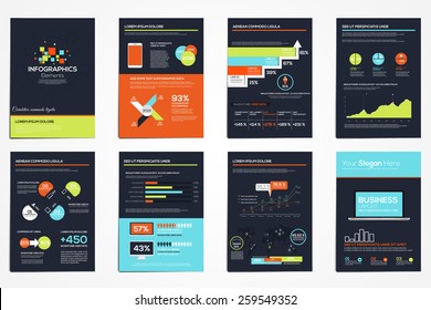 Business infographics elements. Collection of modern infographic items in a flyer and brochure concept. Vector