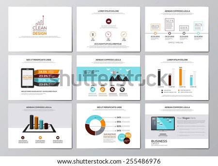 Business infographics elements for corporate brochures and Flyer. Flat design. Vector