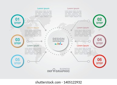 business Infographics elements data, abstract banner element. 
6-steps concept. can be used web design or presentation, 
illustration vector background