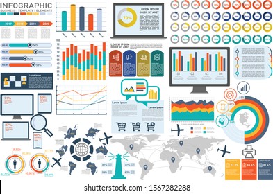 Business Infographics Elements Global Collection, Vector.