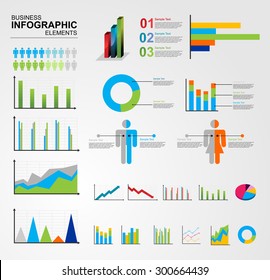 Business infographics elements. Graphs icons.