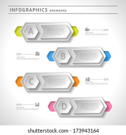 Business infographics elements. Modern design template. Abstract web or graphic layout with space for text. Vector illustration