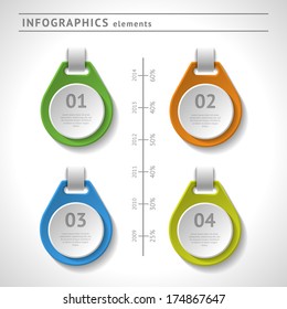 Business infographics elements. Modern design template. Abstract web or graphic layout with space for text. Vector illustration