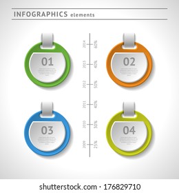 Business infographics elements. Modern design template. Abstract web or graphic layout with space for text. Vector illustration