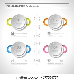 Business infographics elements. Modern design template. Abstract web or graphic layout with space for text. Vector illustration