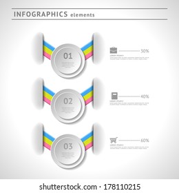 Business infographics elements. Modern design template. Abstract web or graphic layout with space for text. Vector illustration