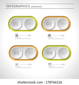 Business infographics elements. Modern design template. Abstract web or graphic layout with space for text. Vector illustration