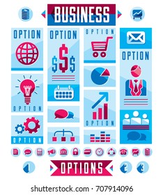 Business infographics elements, set of different design elements for visual presentation usage, vector illustration.