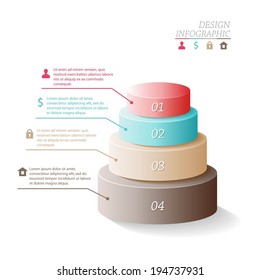 Business Infographics five stages in the form of circles or web design template. Vector illustration. can be used for workflow layout.