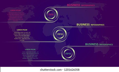 Business infographics in the form of colored arrows with text and icons. EPS 10