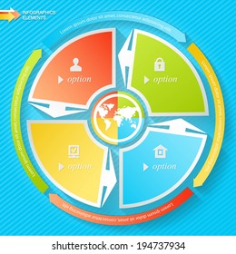 Business Infographics four stages with icons can use for infographic or web design. Vector illustration.