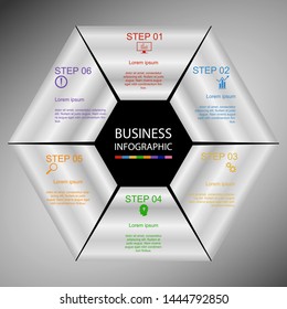Business InfoGraphics, Geometry, Hexagon Design, Marketing presentation , section banner, Vector Illustration