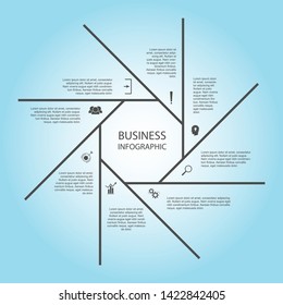 Business InfoGraphics, Geometry, Octagon Design, Marketing presentation , section banner, Vector Illustration