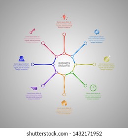 Business InfoGraphics, Geometry, Octagon Design, Marketing presentation , section banner, Vector Illustration