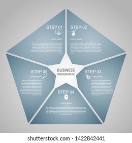 Business InfoGraphics, Geometry, Pentagon Design, Marketing presentation, section banner, Vector Illustration