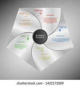 Business InfoGraphics, Geometry, Pentagon Design, Marketing presentation, section banner, Vector Illustration