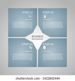 Business InfoGraphics, Geometry, Square Design, Marketing presentation, section banner, Vector Illustration