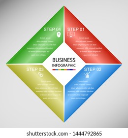 Business InfoGraphics, Geometry, Square Design, Marketing presentation, section banner, Vector Illustration