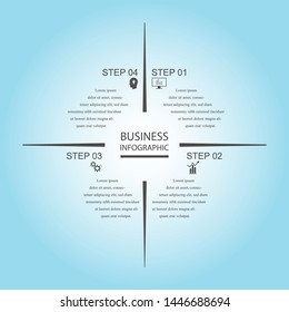 Business InfoGraphics, Geometry, Square Design, Marketing presentation, section banner, Vector Illustration