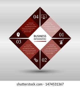 Business InfoGraphics, Geometry, Square Design, Marketing presentation, section banner, Vector Illustration