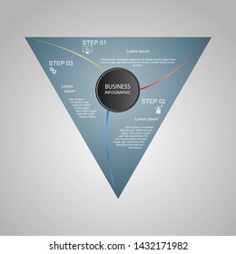 Business InfoGraphics, Geometry, Triangle Design, Marketing presentation, section banner, Vector Illustration