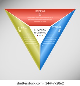 Business InfoGraphics, Geometry, Triangle Design, Marketing presentation, section banner, Vector Illustration