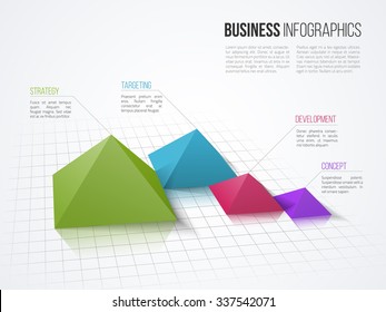 Business infographics graph. Vector illustration for web design, banners, diagrams or presentations.