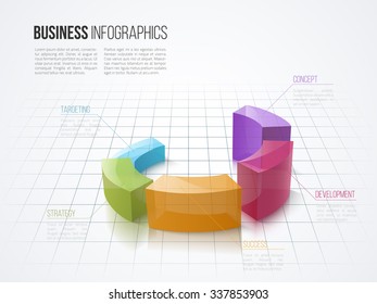 Business infographics graph. Vector illustration for web design, banners, diagrams or presentations.