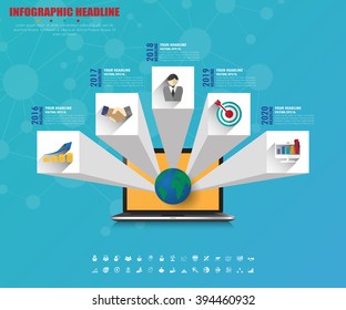 business infographics with icons set. vector. illustration.