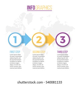 Business infographics. Infographic with 3 steps.