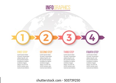 Business infographics. Infographic with 4 steps, arrows.