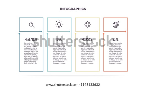 Business Infographics Informational Table 4 Steps Stock Vector Royalty