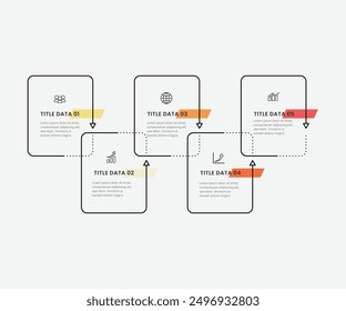Business infographics. Informational table with 5 steps, column, options. Vector template. Editable line.