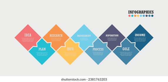 Business infographics. Informational table with 9 steps, options. Vector template.