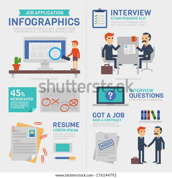 Business Infographics Job Application Stock Vector Royalty Free