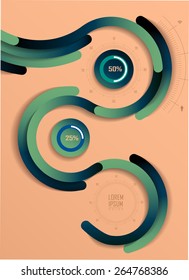 Business Infographics. Line elements can be used for workflow layout, banner, step up options,  number options,  web template